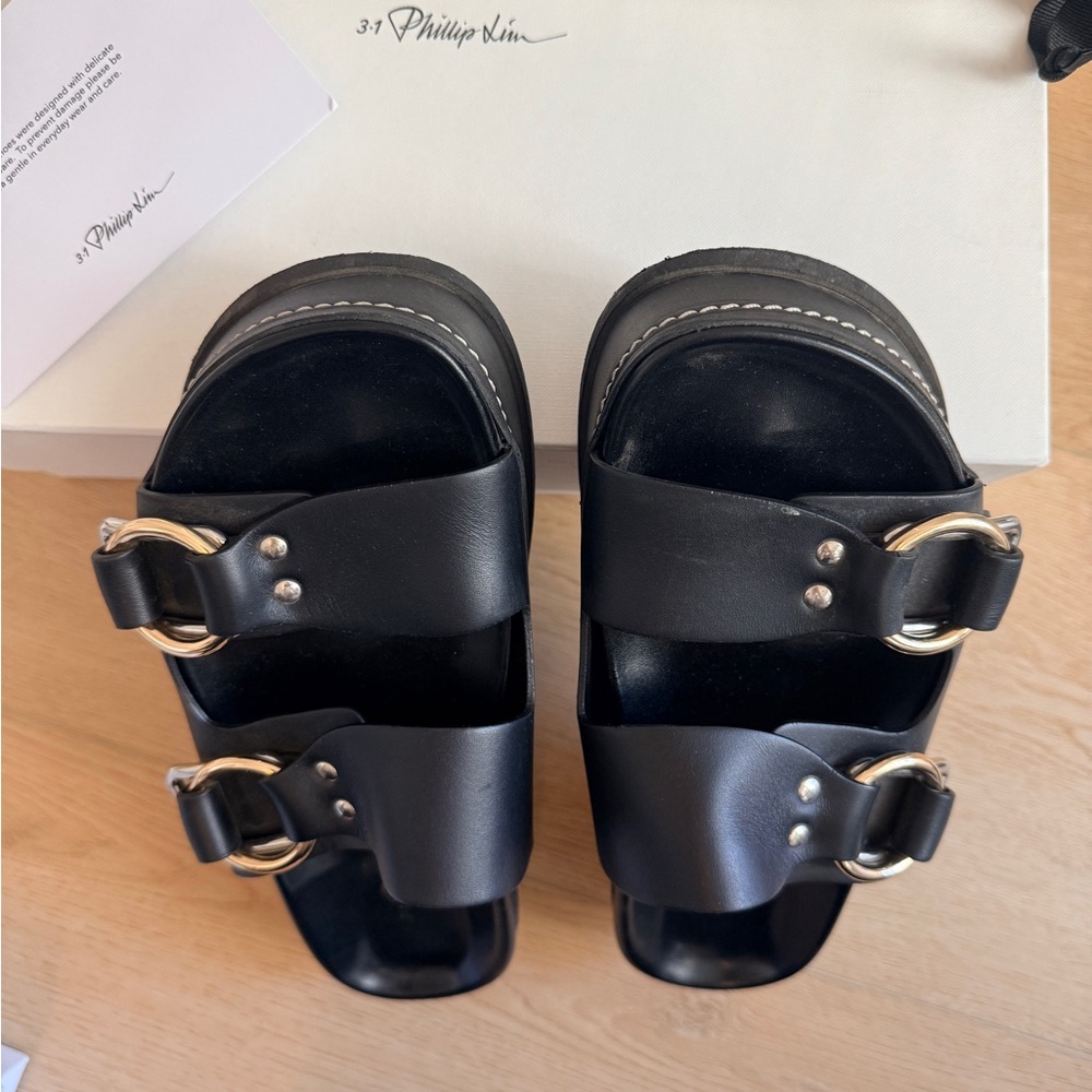 3.1 PHILLIP LIM LEATHER PLATFORM SANDALS - Picture 10 of 13